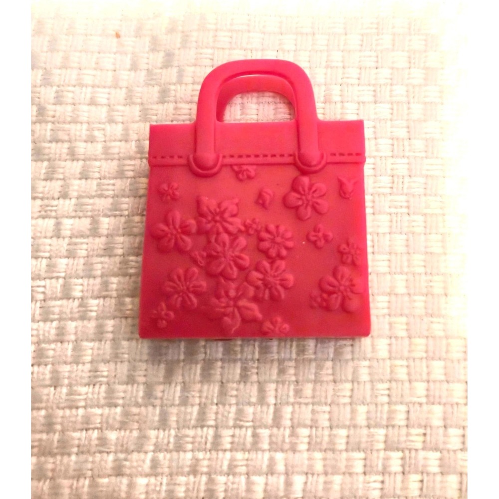 Bratz Doll Vintage Pink Rubber Tote Purse Beach Bag Floral Plastic Accessory